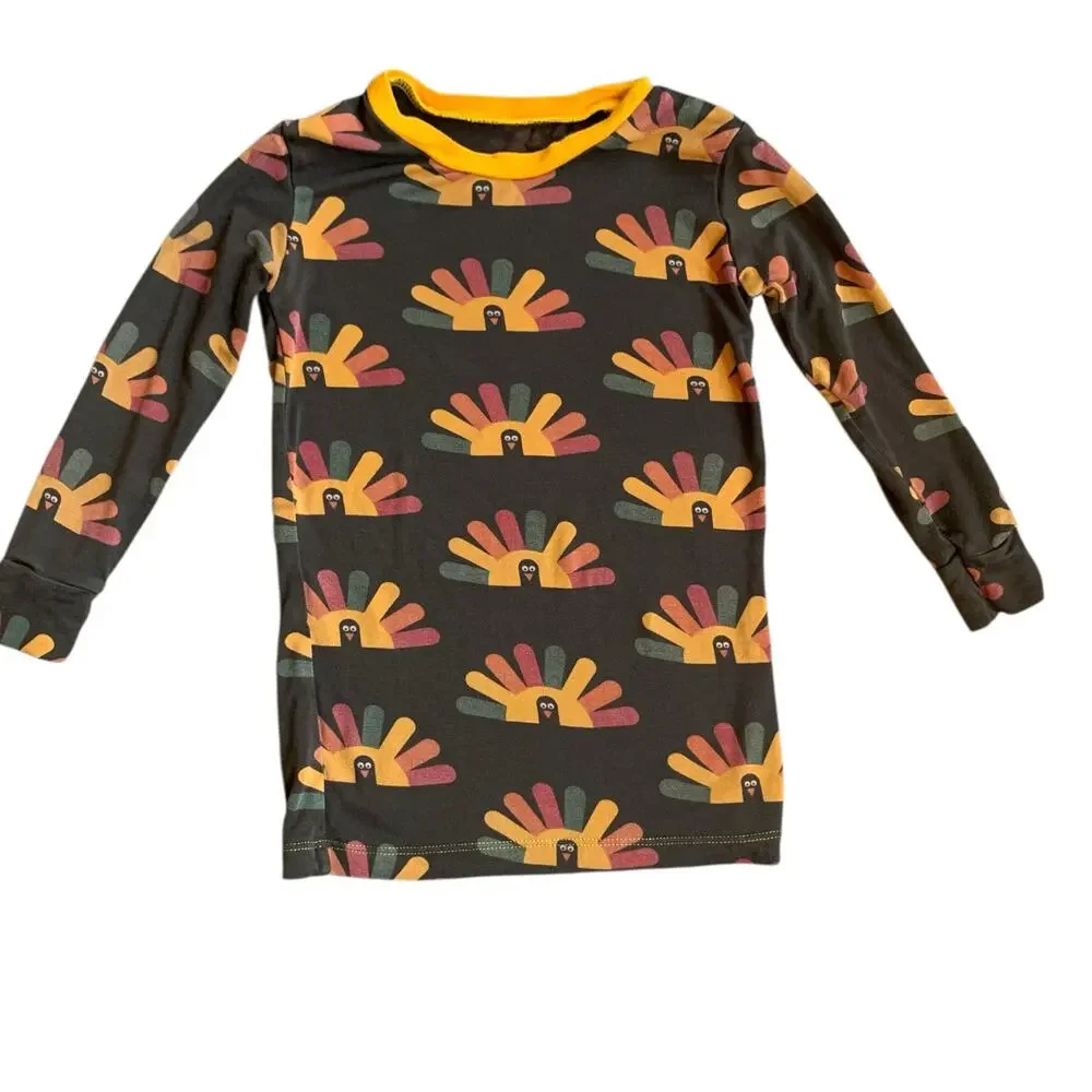 Kickee Pants Bamboo Bark Turkey Pajama Set